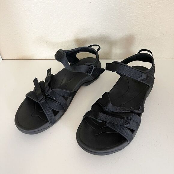 Teva Tirra 4266 All Black Strappy Slingback Hiking Sandals Women's Size 11 - Picture 6 of 12